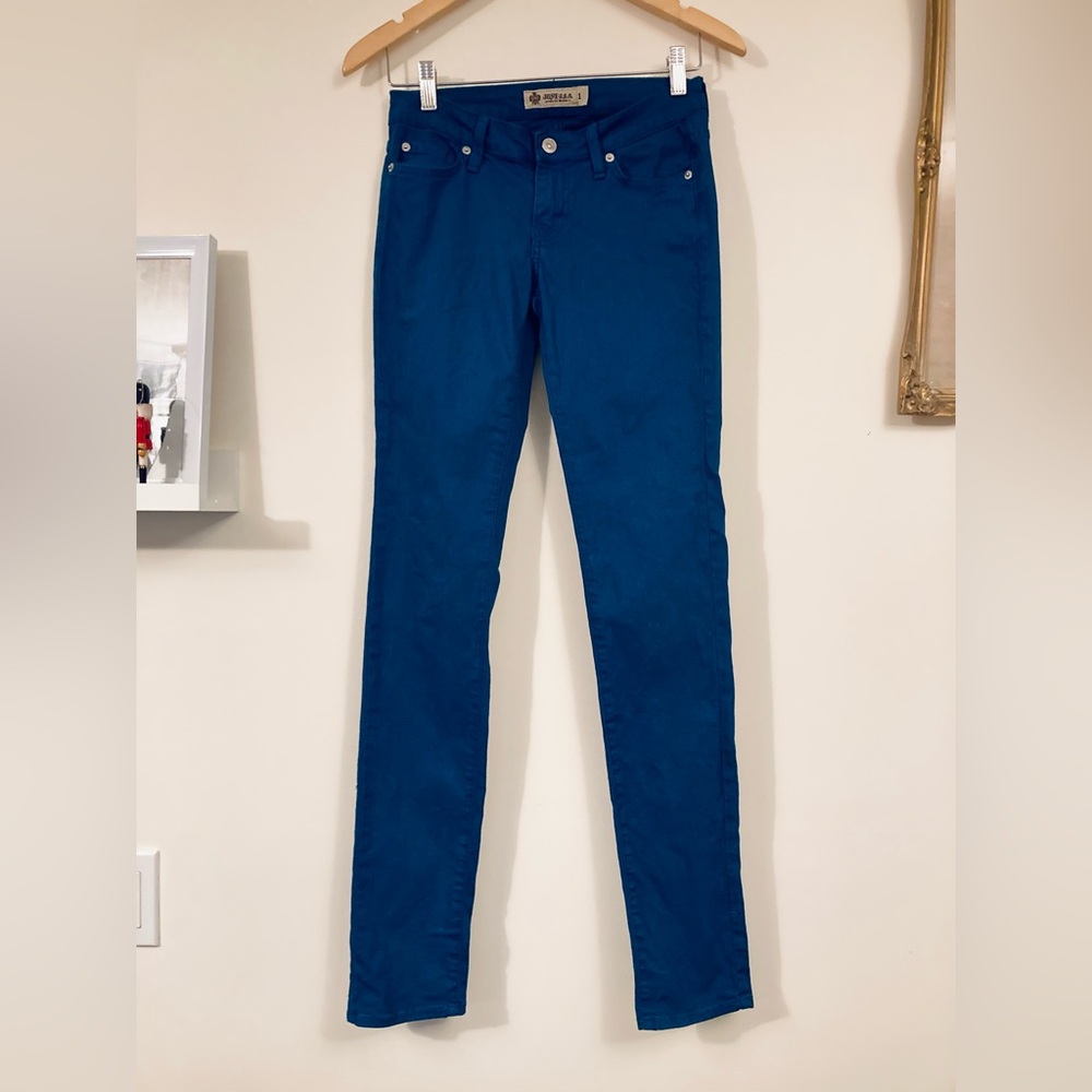 Vintage Just USA Y2K Galaxy Blue Skinny Jeans Size 1 Hipster Jeans